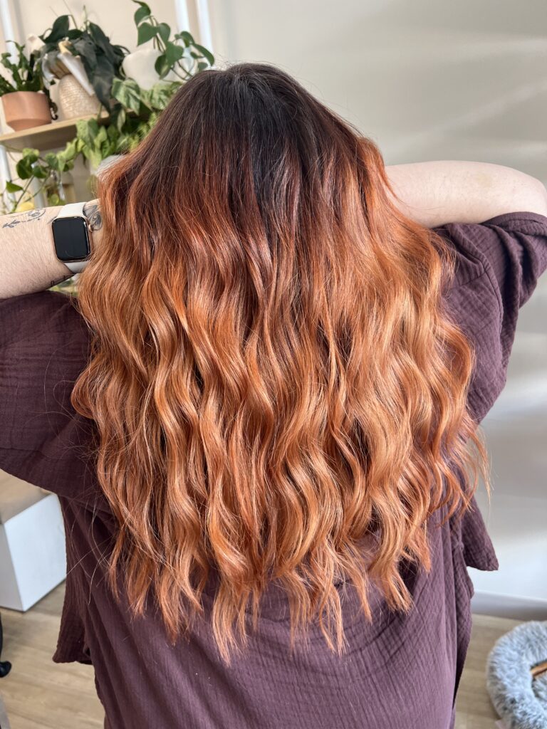 All Over Colour Long – vibrant red hair at Hair By Sigrid Flagstone